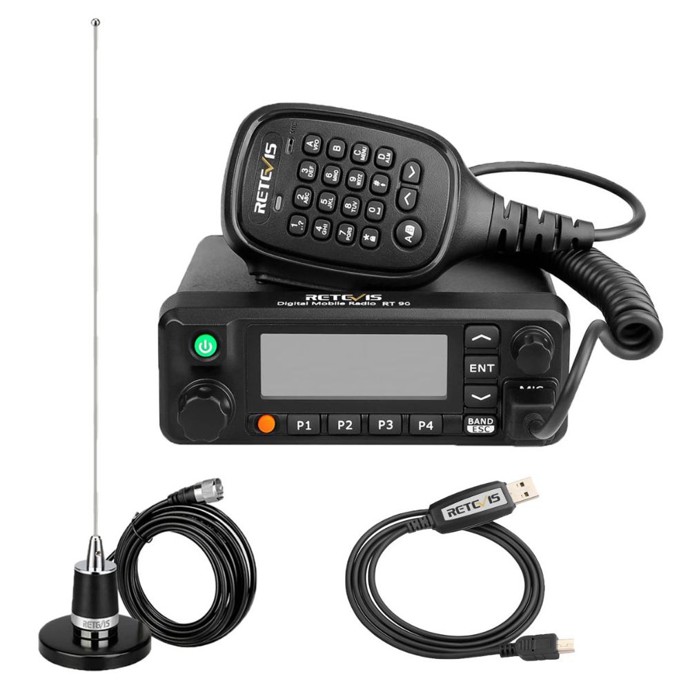 RT90 50W DMR Mobile Radio With MR200 Magnetic Antenna